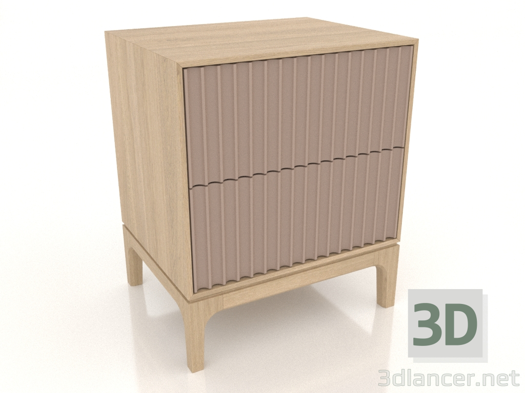 3d model Mesita de noche FARGO 2 cajones con frontales fresados (beige, roble aclarado, opción 2) - vista previa 3d model Mesita de noche FARGO 2 cajones con frontales fresados (beige, roble aclarado, opción 2) - vista previa
