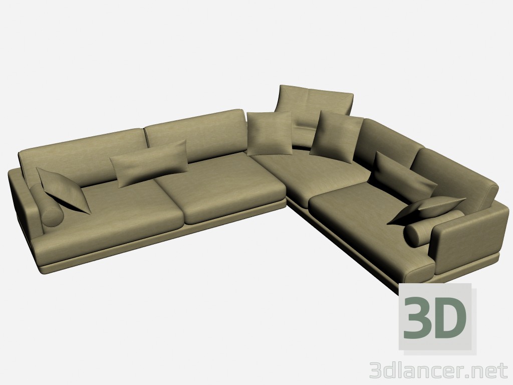 3D Modell Sofa Ecke Amtsinhaber weiche 1 - Vorschau