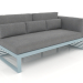 3d model Modular sofa, section 1 right, high back (Blue gray) - preview