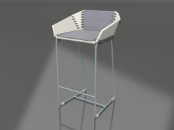 Silla semibar con respaldo (Gris azul)