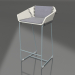 3d model Silla semibar con respaldo (Gris azul) - vista previa