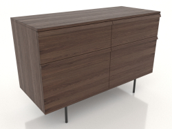 Chest of drawers 1 METAL 1200x500x800 (dark walnut)