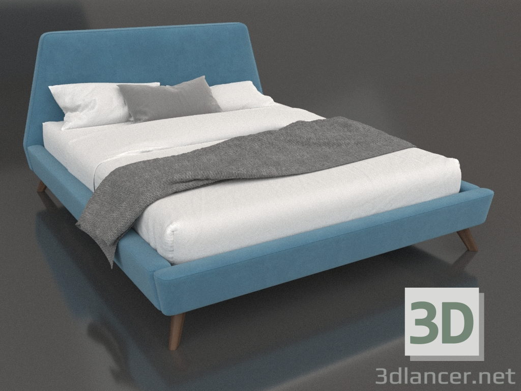 3d model Double bed with headboard Arroyo - preview