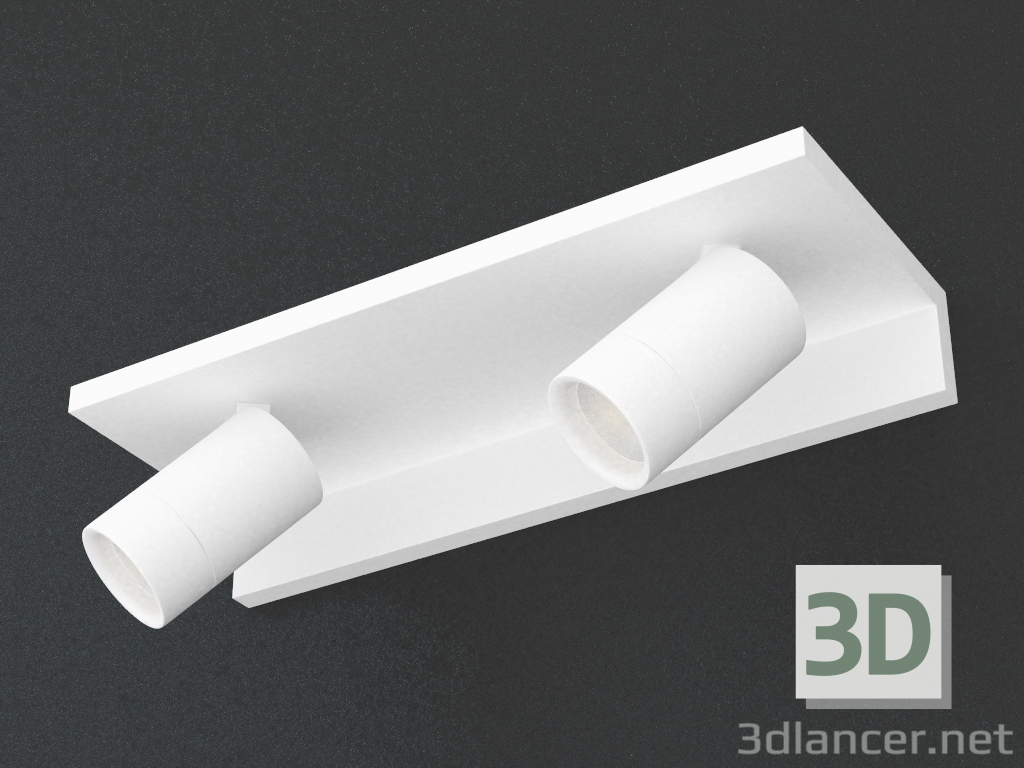 modello 3D Lampada LED Superficie (DL18441_02 Bianco R Dim) - anteprima