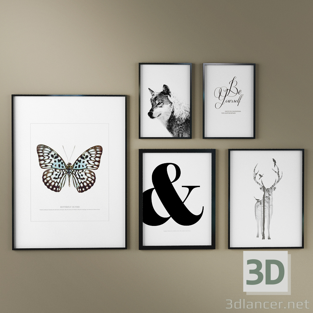 Modelo 3d Pinturas emolduradas - preview