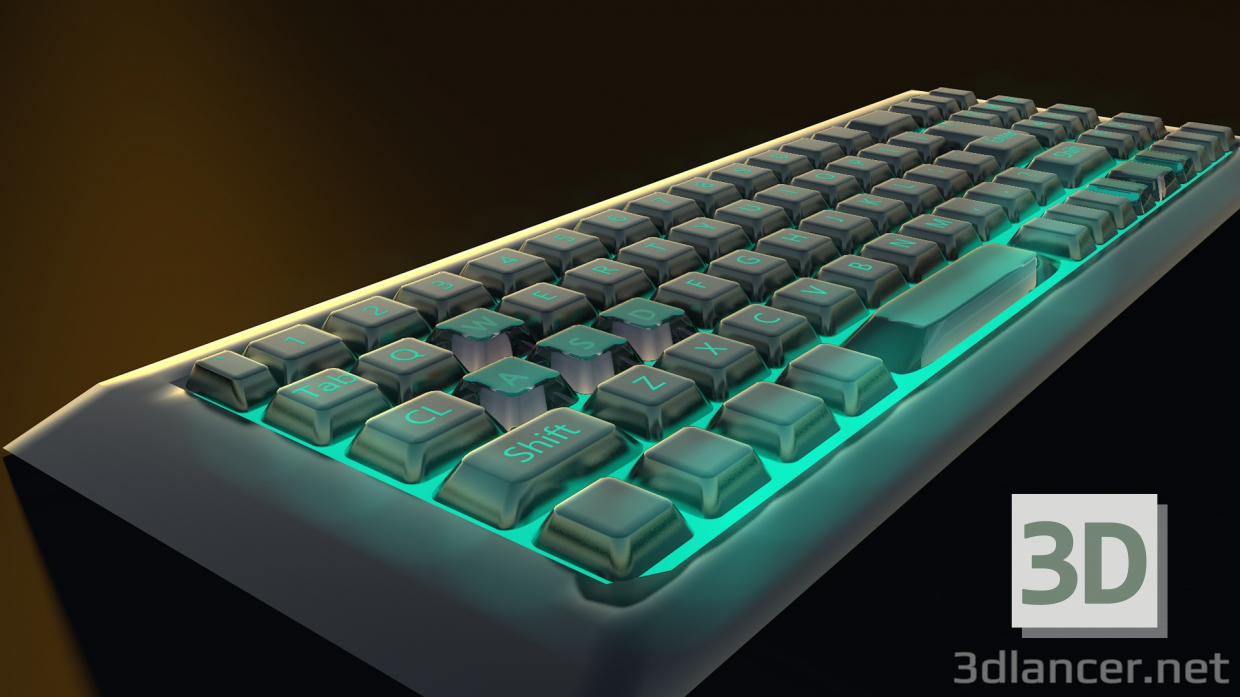 modèle 3D clavier - preview