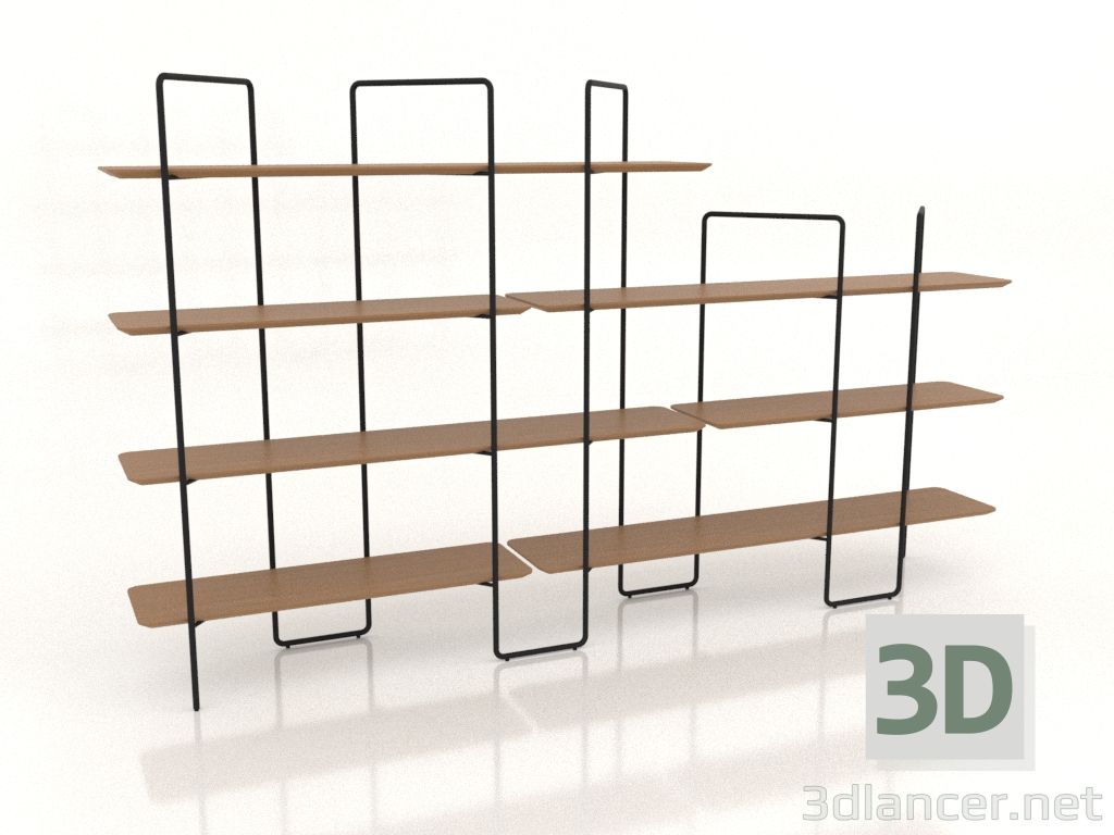 3d model Rack modular (composición 8 (06+02+U)) - vista previa