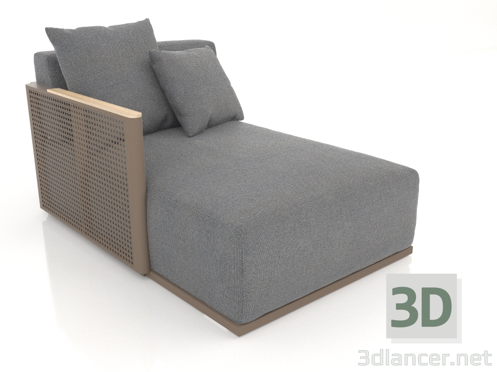 modello 3D Modulo divano sezione 2 sinistra (Bronzo) - anteprima