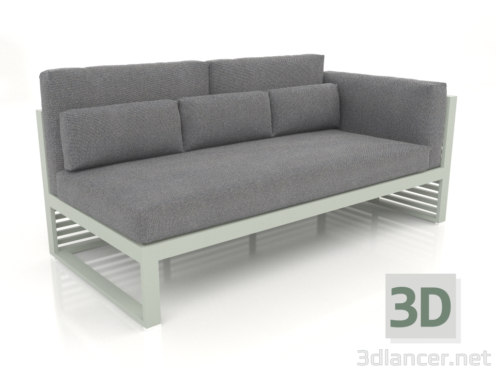 modèle 3D Canapé modulable, section 1 droite, dossier haut (Gris ciment) - preview