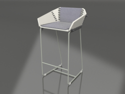 Silla semibar con respaldo (Gris cemento)