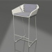 3d model Silla semibar con respaldo (Gris cemento) - vista previa