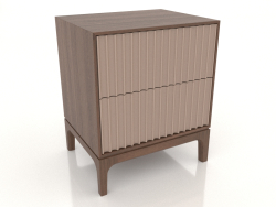 Table de chevet FARGO 2 tiroirs avec façades fraisées (beige, chêne tabac, option 2)