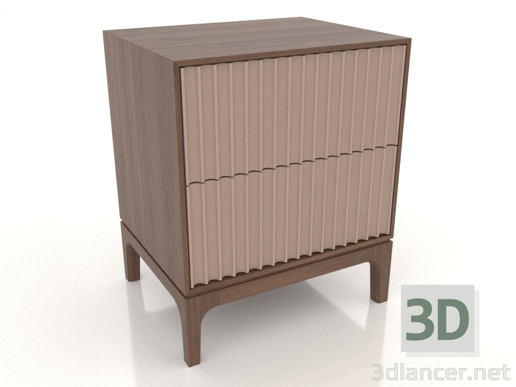 modèle 3D Table de chevet FARGO 2 tiroirs avec façades fraisées (beige, chêne tabac, option 2) - preview