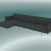 3D Modell Sofa mit Liegestuhl Outline links (Hallingdal 166, Aluminium poliert) - Vorschau