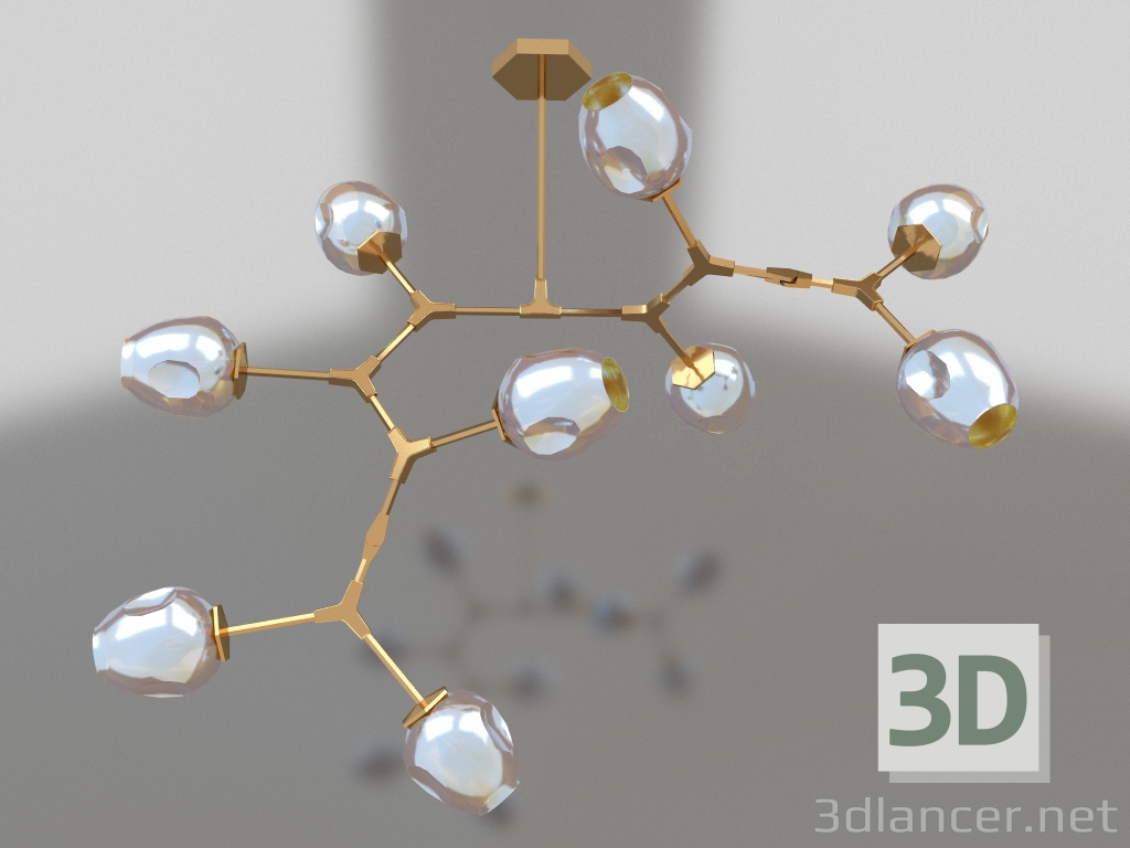 3d модель Люстра Нисса матовое золото (медовые плафоны) (07512-9,33) – превью