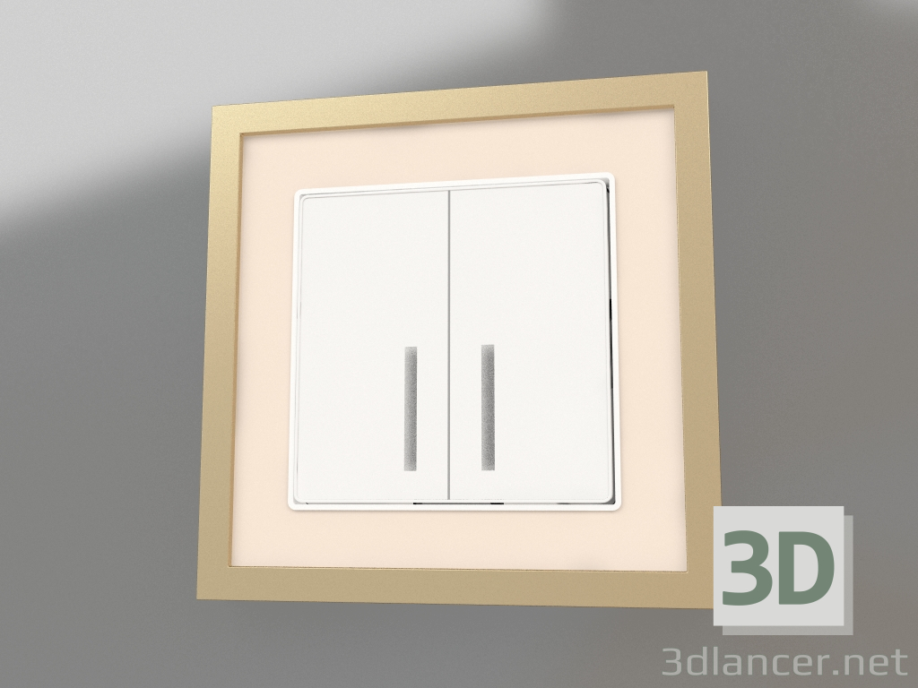 3d model Marco para 1 poste Baguette (latón marfil) - vista previa