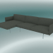 modèle 3D Canapé avec chaise longue Outline, gauche (Fiord 961, aluminium poli) - preview