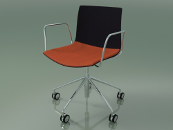 Silla 0300 (5 ruedas, con reposabrazos, con una almohada en el asiento, polipropileno PO00109)