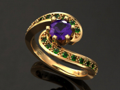 Ring with amethyst