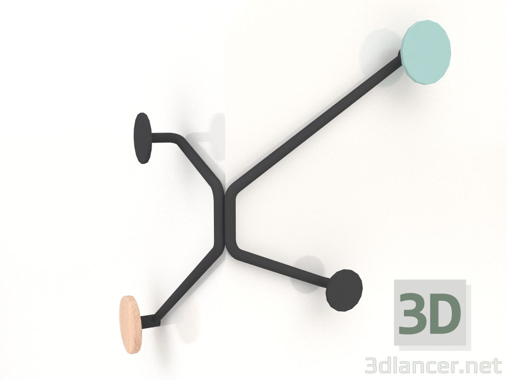 3d модель Настінна вішалка на зовнішній кут Hook (Light green) – превью