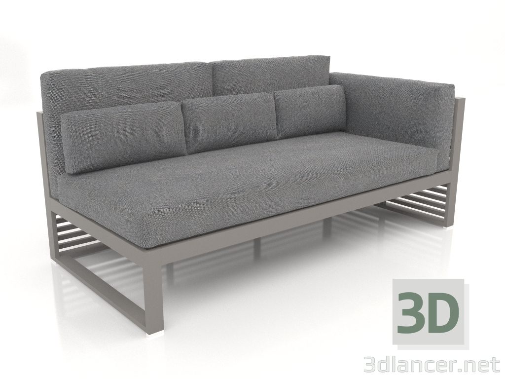 modèle 3D Canapé modulable, section 1 droite, dossier haut (Gris quartz) - preview