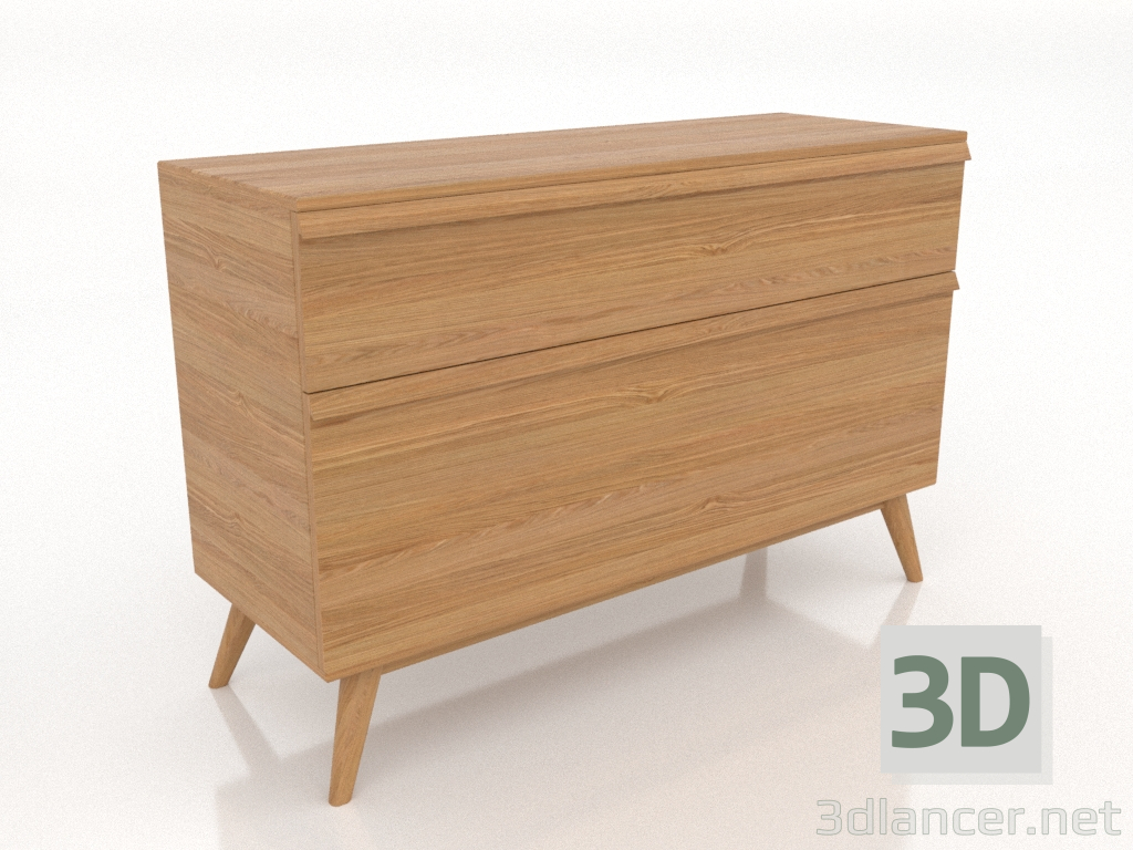 3D Modell Kommode 4 1200 mm (Eiche natur) - Vorschau 3D Modell Kommode 4 1200 mm (Eiche natur) - Vorschau
