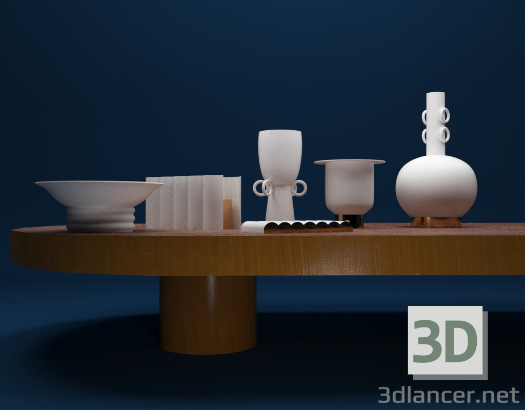 conjunto de platos. Bienvenido Fendi 3D modelo Compro - render