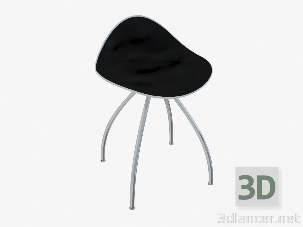 modello 3D Sedia (bianco nero h46) - anteprima