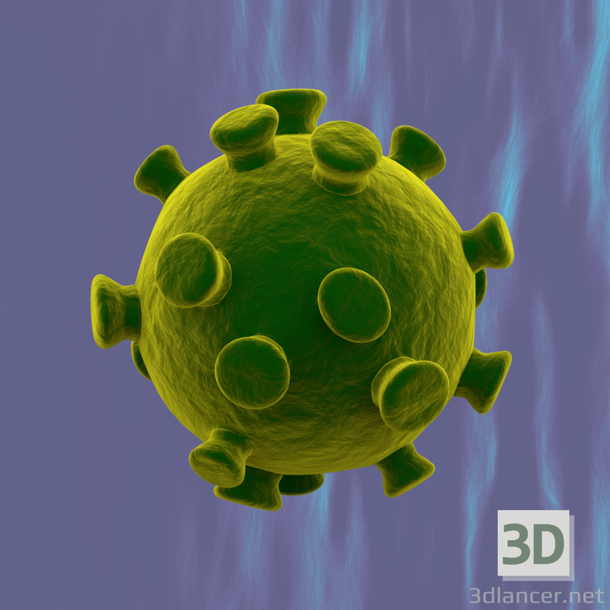 Coronavirus 2019-nCoV CNN 3D modelo Compro - render