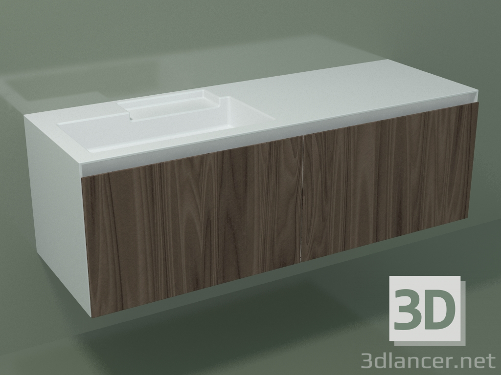 3D modeli Çekmeceli lavabo (sx, L 144, P 50, H 48 cm, Noce Canaletto O07) - önizleme