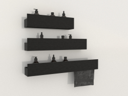 Bathroom shelves (black) BOCA LINE