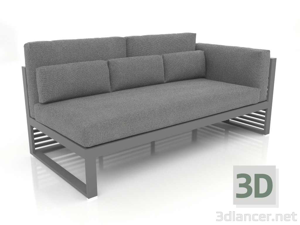 modèle 3D Canapé modulable, section 1 droite, dossier haut (Anthracite) - preview