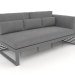 3d model Modular sofa, section 1 right, high back (Anthracite) - preview