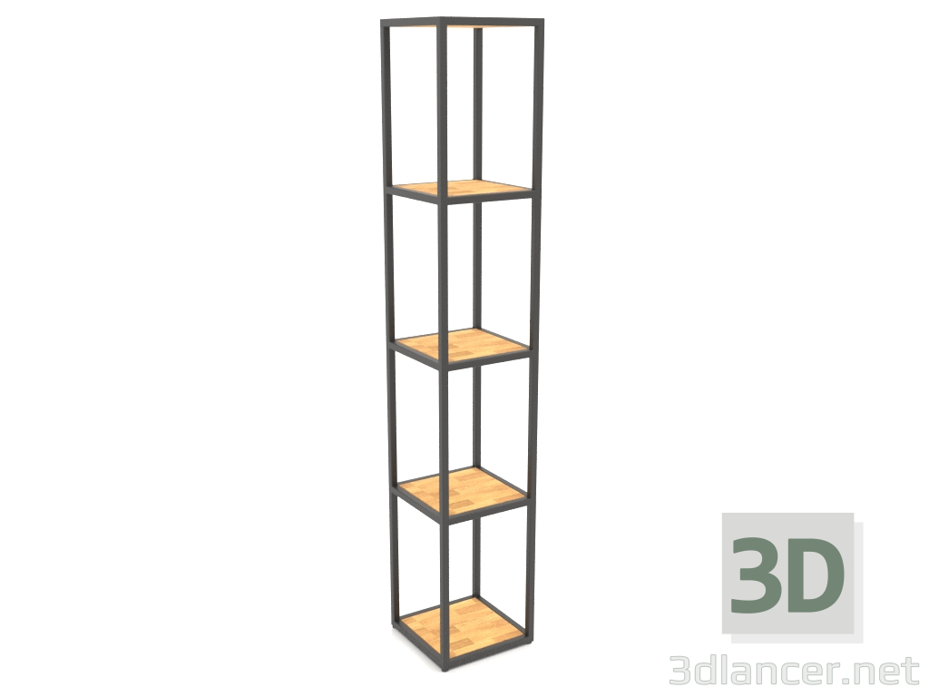 3d model Perchero cuadrado grande (MADERA, 30x30x170, 5 estantes) - vista previa