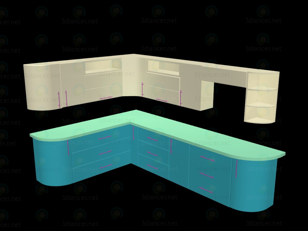 3d model cocina - vista previa