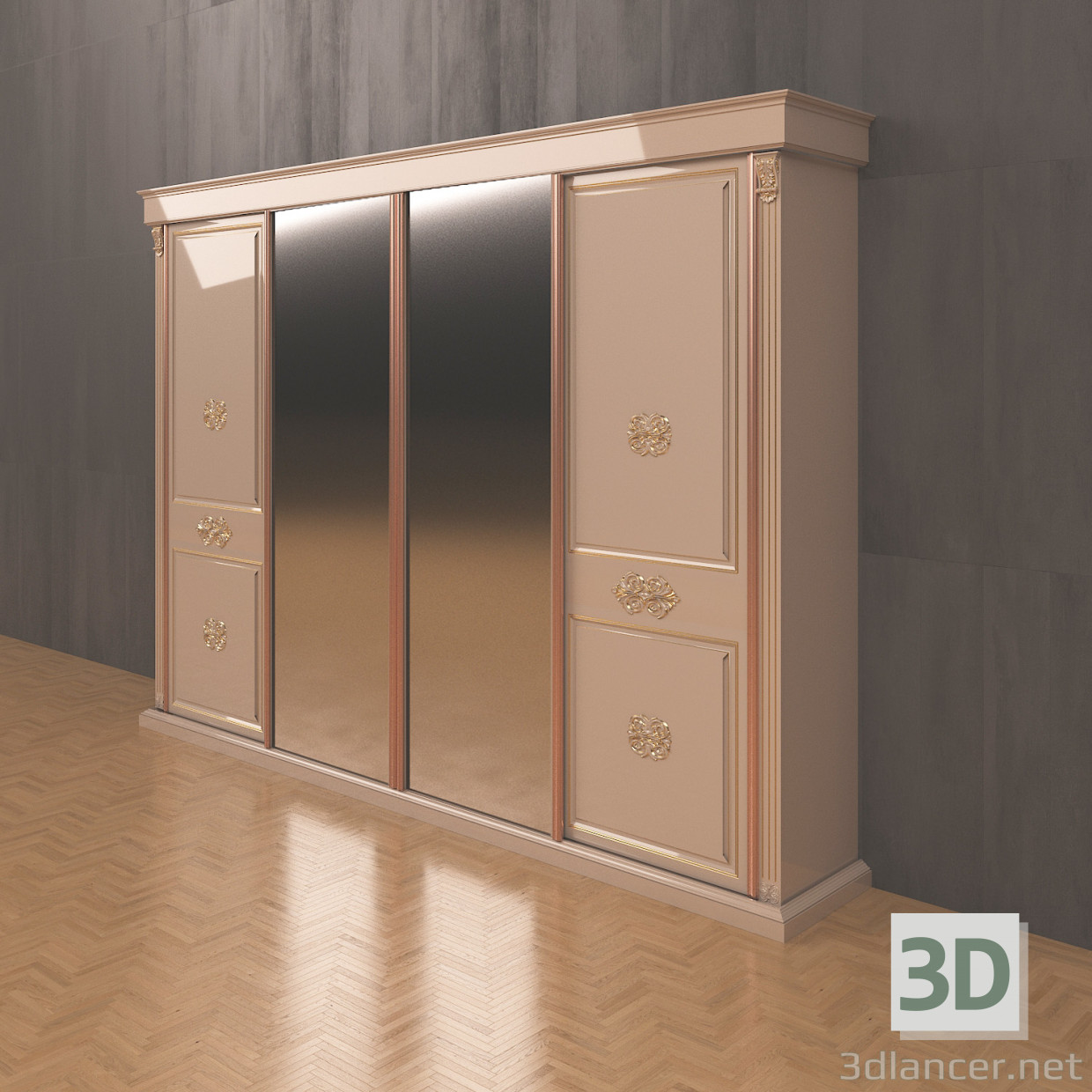 3D Modell Garderobe - Vorschau