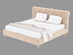 Letto matrimoniale con finiture in pelle STILE