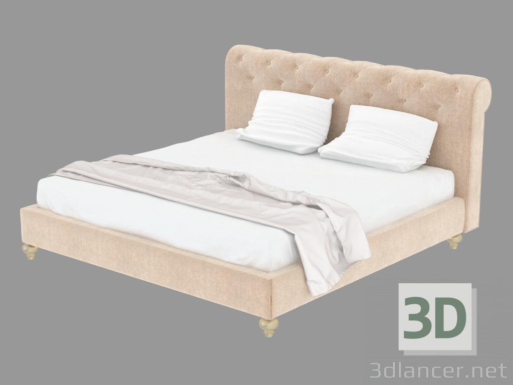 3d model Double bed in leather trim STYLE - preview