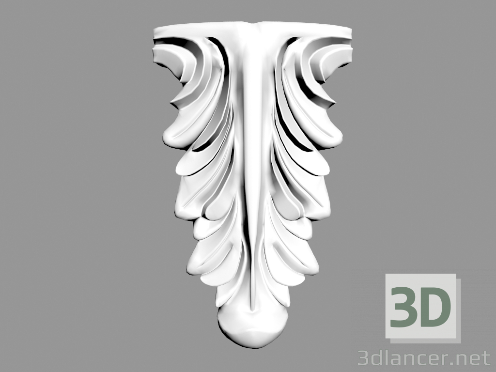 3d model Decorative panel W992 - preview