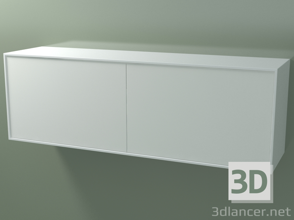 3D Modell Doppelbox (8AUFBA03, Gletscherweiß C01, HPL P01, L 144, P 36, H 48 cm) - Vorschau