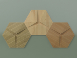 Panneau de bois hexagonal