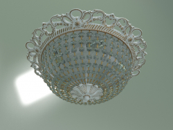 Lampadario a sospensione 3298-5 (bianco con oro - cristallo trasparente Strotskis)