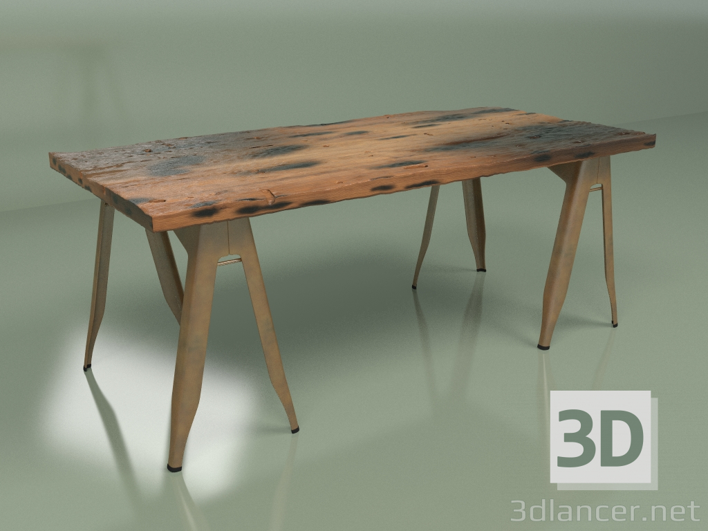 3d model Dining table Daphne Oldwood (gun bronze) - preview