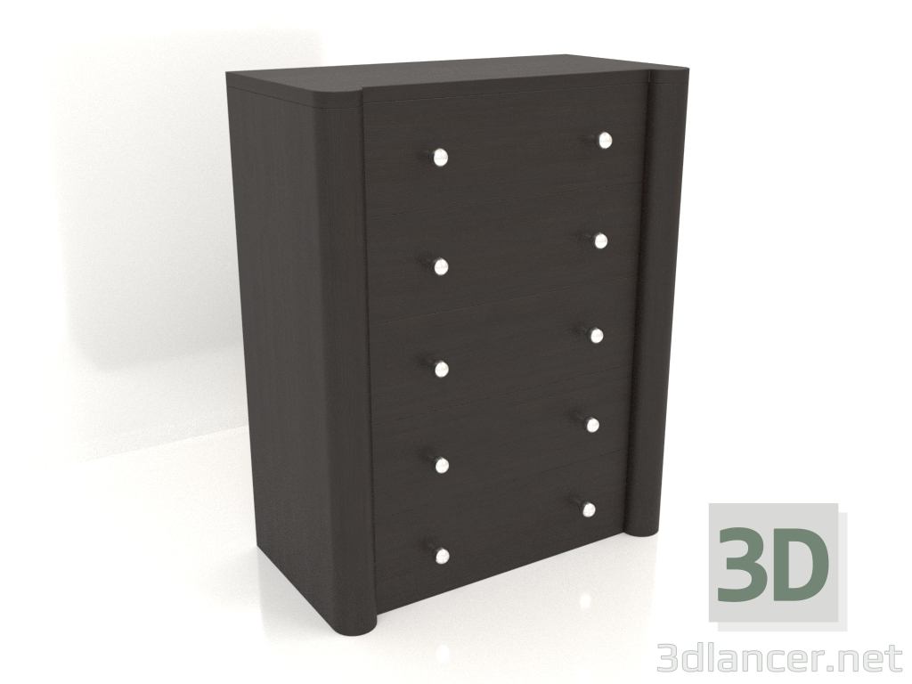 3d model Cómoda TM 022 (910x480x1140, madera marrón oscuro) - vista previa