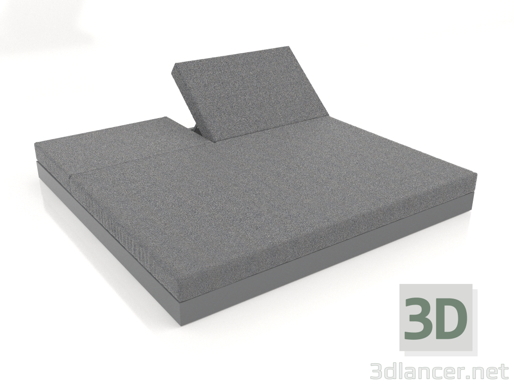 Modelo 3d Cama com encosto 200 (Antracite) - preview