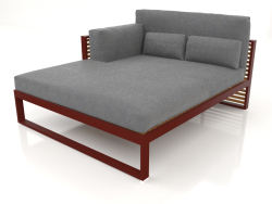 XL modular sofa, section 2 left, high back, artificial wood (Wine red)