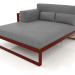 3d model Sofá modular XL, sección 2 izquierda, respaldo alto, madera artificial (Rojo vino) - vista previa