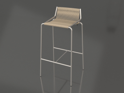 Tabouret de bar Noel H77 (Piètement Acier, Drisse Drapeau Nature)