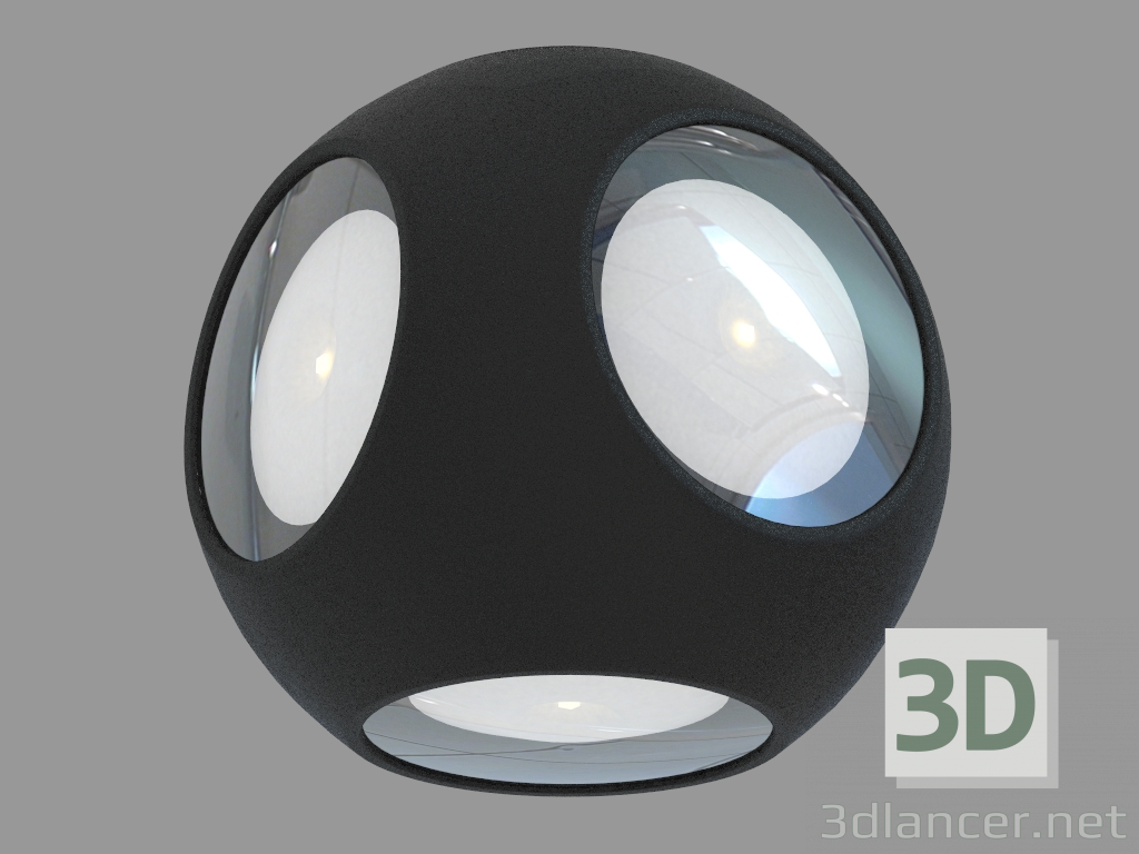 3D Modell Wand LED-Lampe (DL18442_14 Schwarz R Dim) - Vorschau