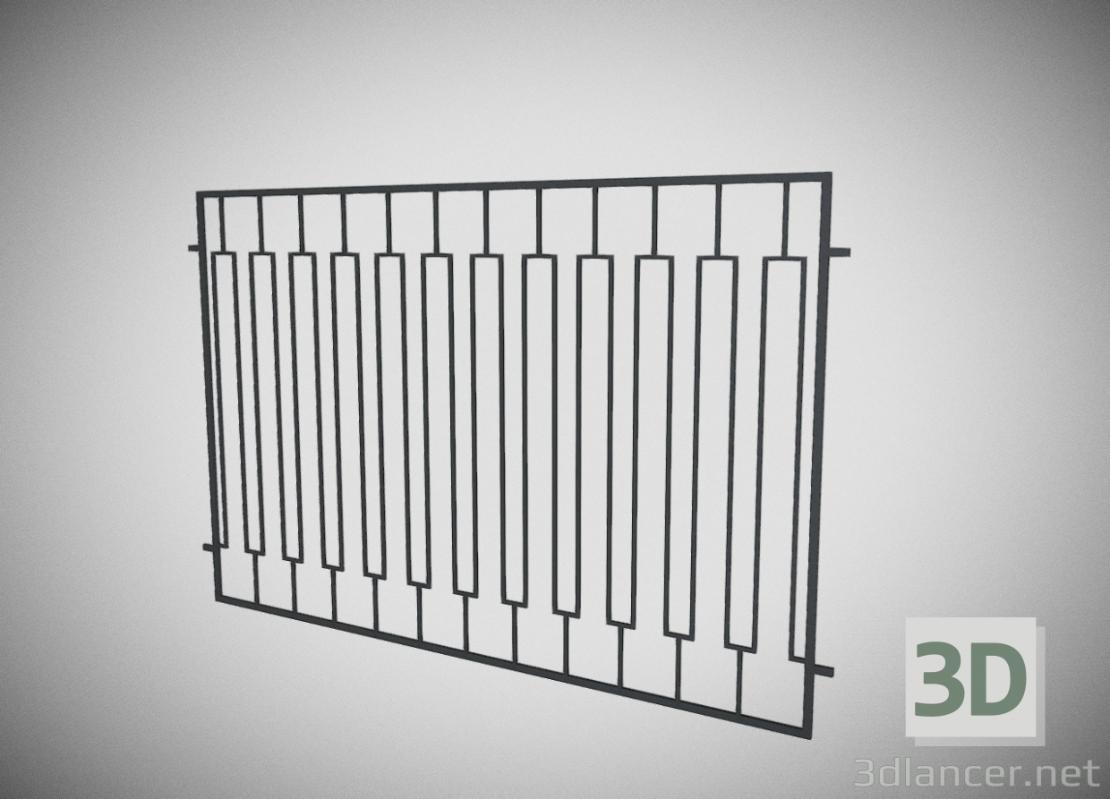 modello 3D Recinzione. Sezione sezione - anteprima